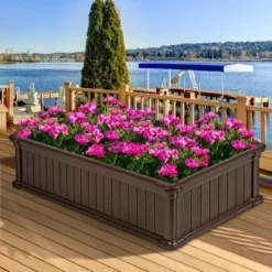 Costway 48''x24'' Raised Garden Bed Rectangle Plant Box Planter Flower Vegetable Brown 11 Costway 48''x24'' Raised Garden Bed Rectangle Plant Box Planter Flower Vegetable Brown -Costway GUEST af575a90 2b5a 4728 9009 cd5681da2b52