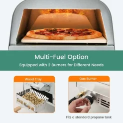 Costway 12" Multi-Fuel Pizza Oven Propane & Wood Fired Pizza Maker Portable -Costway GUEST af70653e bd8e 4378 b590 885684e63a74