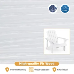 Costway Kid's Adirondack Chair Patio Wood High Backrest Arm Rest 110 LBS Capacity 16 Costway Kid's Adirondack Chair Patio Wood High Backrest Arm Rest 110 LBS Capacity -Costway GUEST af763eaa f4ea 4c1a 9991 0351a58f46eb