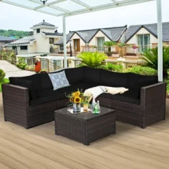 Costway 6PCS Rattan Patio Sectional Sofa Conversation Set Outdoor -Costway GUEST afffe93b 9824 49df bfdf e5ac99f0b2ed