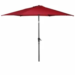 Costway 9FT Patio Umbrella Patio Market Steel Tilt W/ Crank Outdoor Yard Garden Burgundy -Costway GUEST b00086c7 d40c 4481 9766 11317150851f