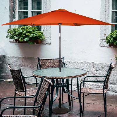 Costway 9FT Patio Umbrella Patio Market Steel Tilt W/ Crank Outdoor Yard Garden Orange 2 Costway 9FT Patio Umbrella Patio Market Steel Tilt W/ Crank Outdoor Yard Garden Orange - Image 2