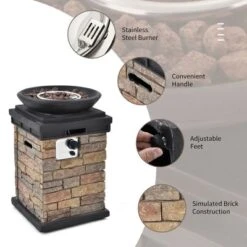 Costway Patio Propane Burning Fire Bowl Column W/ Cover 40,000 BTU & Lava Rocks 16 Costway Patio Propane Burning Fire Bowl Column W/ Cover 40,000 BTU & Lava Rocks -Costway GUEST b0e4ee5d 0be1 467b b749 93f136440cf5