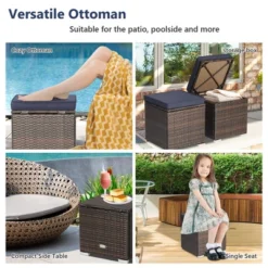 Costway 2PCS Patio Rattan Ottomans Seat Side Table Storage Box Footstool W/Cushions Navy -Costway GUEST b28fba27 42a4 4420 9c90 3a7a1cd77d0b