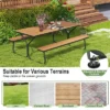 Costway 6FT Picnic Table Bench Set Outdoor HDPE Heavy-Duty Table For 6-8 Person Brown/Grey