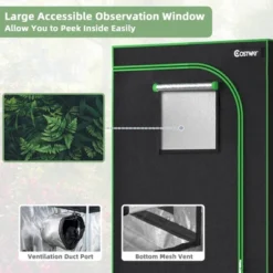 Costway 36''x20''x63'' Mylar Hydroponic Grow Tent W/Observation Window & Floor Tray GrayBlack 13 Costway 36''x20''x63'' Mylar Hydroponic Grow Tent W/Observation Window & Floor Tray GrayBlack -Costway GUEST b2a6c8c1 9eb3 498c a5a0 625351505af6