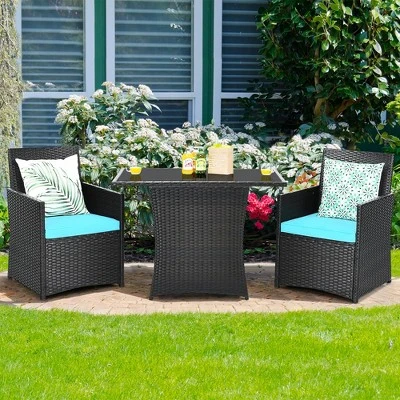 Costway 3PCS Patio Rattan Furniture Set Cushion Sofa Armrest Garden Deck 14 Costway 3PCS Patio Rattan Furniture Set Cushion Sofa Armrest Garden Deck - Image 14