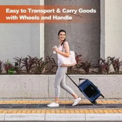 Costway 50-Can 3-in-1 Insulated Rolling Cooler With Adjustable Handle & Bottom Plate Blue/Grey -Costway GUEST b32f4ca0 9e0a 4e95 8d87 2dfc924943d1