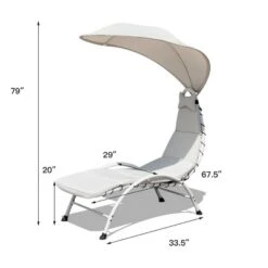 Costway Chaise Lounge Chair With Canopy, Hammock Chair With Canopy