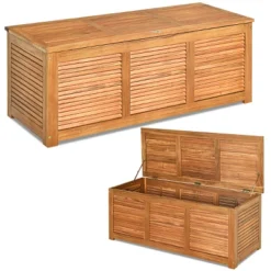 Costway 47 Gallon Deck Storage Acacia Wood Organization Toys Cushions Tools -Costway GUEST b49bc373 759c 4ba1 b924 3375cc93f762