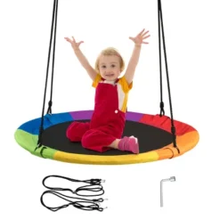 Costway 40" Flying Saucer Tree Swing Indoor Outdoor Play Set Kids Christmas Gift BlueGreen Pink -Costway GUEST b50e8b59 570e 4e50 9b3f bdc8bbe97ce3