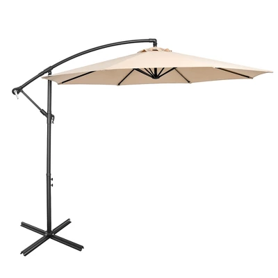 Costway 10 FT Patio Offset Umbrella W/8 Ribs Cross Base Tilt 11 Costway 10 FT Patio Offset Umbrella W/8 Ribs Cross Base Tilt - Image 11