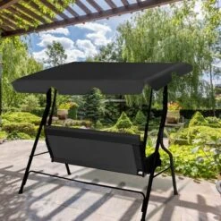 Costway Patio 3 Seats Canopy Swing Glider Hammock Cushioned Steel Frame Outdoor -Costway GUEST b5da9f10 b08e 4543 83bc d45e5cc36702