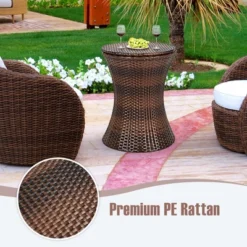 Costway Patio Rattan Cooler Bar Table Cocktail Coffee Table Height Adjustable -Costway GUEST b661aaa1 3b9e 4ae5 a395 e2e51e21fe70