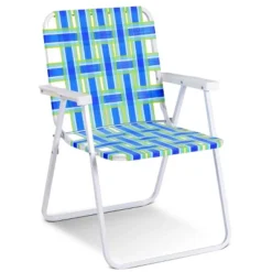 Costway 6pcs Folding Beach Chair Camping Lawn Webbing Chair Lightweight 1 Position Blue -Costway GUEST b6eaafd2 ebf0 4606 be7b 03ee1b52776e