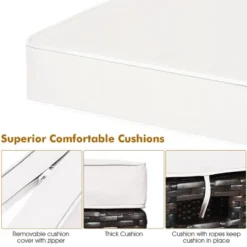 Costway 2PCS Patio Rattan Ottoman Cushioned Seat Beige 14 Costway 2PCS Patio Rattan Ottoman Cushioned Seat Beige -Costway GUEST b7f958b2 648c 4371 8ac6 a3eda38fe592