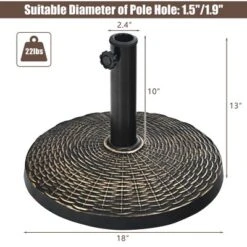 Costway 22 Lbs Round Resin Patio Umbrella Base Stand Holder W/ Adjustable Knob -Costway GUEST b86023d6 e230 44c4 8b9b cac274ca96cb