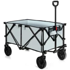 Costway Folding Collapsible Wagon Utility Camping Cart W/Wheels & Adjustable Handle RedGreyNavy -Costway GUEST b8b92e25 9db6 44c7 b1cc e0787d0a53ac