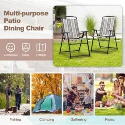 Costway 2pcs Patio Folding Sling Chairs Dining Armrest Backrest Outdoor Portable 13 Costway 2pcs Patio Folding Sling Chairs Dining Armrest Backrest Outdoor Portable -Costway GUEST b9170a18 36c6 44c3 b469 efeccd364016