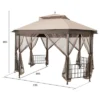 Costway 10' X 12' Octagonal Patio Gazebo Canopy Shelter Double Top W/Netting Sidewalls