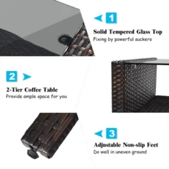 Costway 8PCS Patio Rattan Sectional Furniture Set Loveseat Sofa Coffee Table W/Turquoise Cushion 11 Costway 8PCS Patio Rattan Sectional Furniture Set Loveseat Sofa Coffee Table W/Turquoise Cushion -Costway GUEST b966ceff de5c 4657 9c70 c4c2ce7cca00