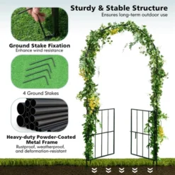 Costway Garden Arch Arbor Trellis With Gate 7.5 Ft Patio Archway Pergola For Wedding 15 Costway Garden Arch Arbor Trellis With Gate 7.5 Ft Patio Archway Pergola For Wedding -Costway GUEST b970d1b5 4764 4477 8a3a 4f28cc8b44cd