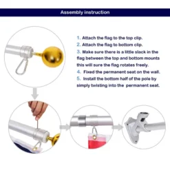 Costway American Flag Kit Wall Mount 5 Ft Spinning Pole 3'x5' US Flag Gold Ball Aluminum 12 Costway American Flag Kit Wall Mount 5 Ft Spinning Pole 3'x5' US Flag Gold Ball Aluminum -Costway GUEST b9958df3 6ea9 45c7 a800 563e7446f0f5