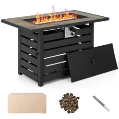 Costway 6PCS Patio Rattan Furniture Set 42'' Fire Pit Table Cover Sofa Cushion Off White/Black/Navy/Red/Turquoise 22 Costway 6PCS Patio Rattan Furniture Set 42'' Fire Pit Table Cover Sofa Cushion Off White/Black/Navy/Red/Turquoise -Costway GUEST b9c3c3c9 be0c 4df1 91e8 1a3056b9e451