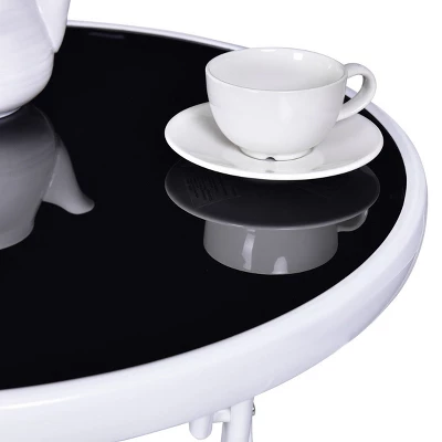 Costway 3 PCS Folding Bistro Table Chairs Set Garden Backyard Patio Furniture Black 6 Costway 3 PCS Folding Bistro Table Chairs Set Garden Backyard Patio Furniture Black - Image 6