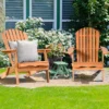 Costway 4 PCS Eucalyptus Adirondack Chair Foldable Outdoor Wood Lounger Chair Natural