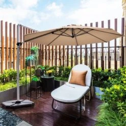 Costway 11' Patio Cantilever Offset Umbrella 360 Degrees Rotation Aluminum Tilt Base -Costway GUEST bb9a1bde 2d19 4e41 a578 8cb7eb01ee4b