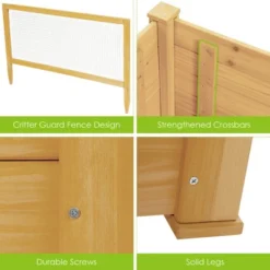 Costway Raised Garden Bed Wooden Garden Box With 9 Grids & Critter Guard Fence -Costway GUEST bcc936fe 713c 4d20 99a5 4befe3e5ffc8