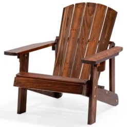 Costway 110 LBS Capacity Kid's Adirondack Chair Patio Wood High Backrest Arm Rest -Costway GUEST bd0786b4 ed2c 43cb be51 d8ec93ea984c