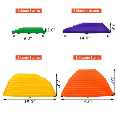 Costway 11pcs Kids Balance Stepping Stones W/ Non-Slip Bottom Indoor & Outdoor Toy 1 Costway 11pcs Kids Balance Stepping Stones W/ Non-Slip Bottom Indoor & Outdoor Toy