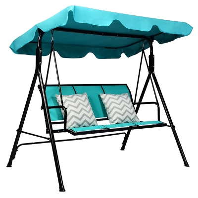 Costway 3 Person Patio Swing Canopy Yard Furniture 7 Costway 3 Person Patio Swing Canopy Yard Furniture - Image 7