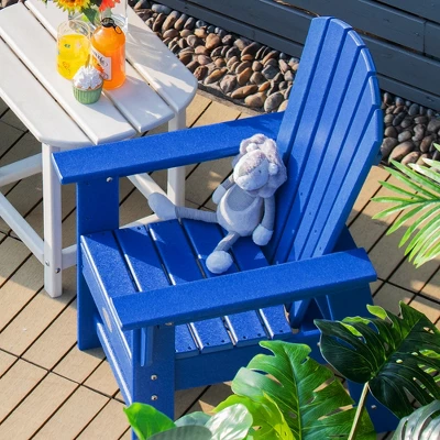Patio Kids' Adirondack Chair Seat Weather Resistant For Ages 3-8 YellowBlueGreenGreyRedTurquoiseWhite 2 Patio Kids' Adirondack Chair Seat Weather Resistant For Ages 3-8 YellowBlueGreenGreyRedTurquoiseWhite - Image 2