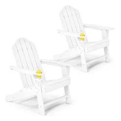 Costway 2PCS Patio Adirondack Chair Weather Resistant Garden Deck W/Cup Holder WhiteBlackGreyTurquoise 19 Costway 2PCS Patio Adirondack Chair Weather Resistant Garden Deck W/Cup Holder WhiteBlackGreyTurquoise -Costway GUEST be6c1ccc 628a 4467 b9fd adecda4cea0e
