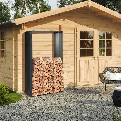 Costway 1 PC Galvanized Raised Garden Bed Outdoor Planter Box Firewood Rack Log Holder 1 Costway 1 PC Galvanized Raised Garden Bed Outdoor Planter Box Firewood Rack Log Holder