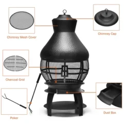 Costway Patio Fire Pit Chimenea Fireplace Wood Burning Heater Garden Backyard 16 Costway Patio Fire Pit Chimenea Fireplace Wood Burning Heater Garden Backyard -Costway GUEST bf25df60 b754 422e bc42 2fd52bbe4bf6