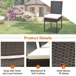 Costway 10 PCS Patio Rattan Dining Set Glass Table High Back Chair Garden Deck Mix Brown -Costway GUEST bf4076fc c0c9 4106 8a35 6bcaebdd656c