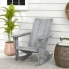 Costway Patio Adirondack Rocking Chair All Weather HDPE Porch Rocker 330lbs Grey Outdoor