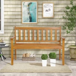 Costway 2-Person Slatted Bench Patio Acacia Wood Loveseat 800 Lbs Outdoor Natural 9 Costway 2-Person Slatted Bench Patio Acacia Wood Loveseat 800 Lbs Outdoor Natural -Costway GUEST c092a507 7534 4eee 86c8 0879cbaf17a5