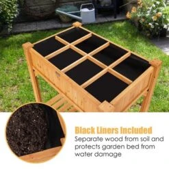 Costway 8 Grids Raised Garden Bed Elevated Planter Box Kit Wood W/Liner & Shelf 14 Costway 8 Grids Raised Garden Bed Elevated Planter Box Kit Wood W/Liner & Shelf -Costway GUEST c0dfffa4 5391 4ecb 86d9 b3512f016d86