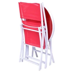 Costway 3 PCS Folding Bistro Table Chairs Set Garden Backyard Patio Furniture Red -Costway GUEST c178620b 6d43 4645 a94c 0fe64c027fa7