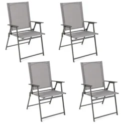 Costway 4pcs Patio Folding Portable Dining Chairs Metal Frame Armrests Garden Outdoor -Costway GUEST c20bf34b 1aa1 4373 b43c 77f3fa7fac7e