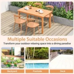 Costway Patio Rectangle Dining Table Teak Wood Spacious Slatted Tabletop Outdoor Up To 6 -Costway GUEST c229489b 053c 4374 b137 4fd4e70318d2