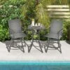 Costway 3PCS Patio Rattan Bar Table Stools Set Aluminum 360° Swivel Chairs With Padded Seat