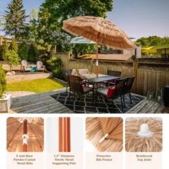 Costway Patio 6FT Tropical Thatched Tiki Beach Umbrella Portable Outdoor Market Tilt 13 Costway Patio 6FT Tropical Thatched Tiki Beach Umbrella Portable Outdoor Market Tilt -Costway GUEST c28d838f b3c2 4640 b62a 8c14476b80b0