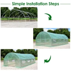 Costway 10'X6.5'X20' Walk-in Greenhouse Backyard Grow Tents Steel Frame 8 Windows -Costway GUEST c2ef7c9c ae2e 4ac0 8ecc 95259901b228