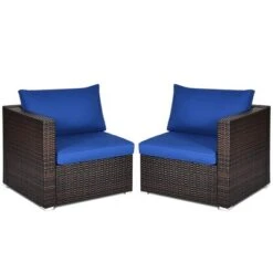 Costway 4PCS Patio Rattan Corner Sofa Sectional Furniture Set Navy Cushion -Costway GUEST c374fb0d 0d94 4804 abd1 5ea9cff08064 1